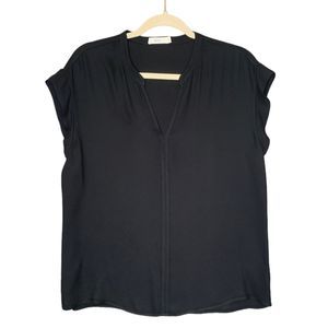 ALC Crepe V Neck Short Sleeve Blouse M Minimalist Modern